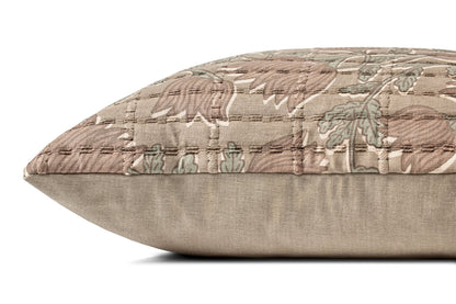 Jean Stoffer x Loloi PJS0019 Taupe / Rose 18'' x 18'' Pillow