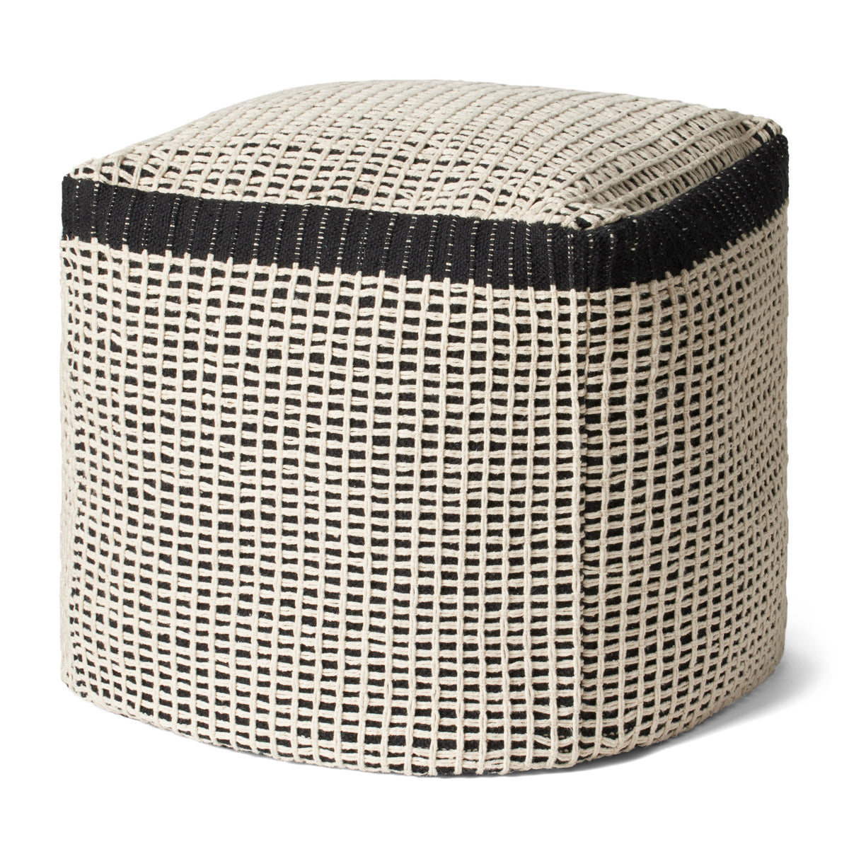 Loloi LPF0040 Black / Ivory 18"W x 18"D x 18"HCover Only Pillow