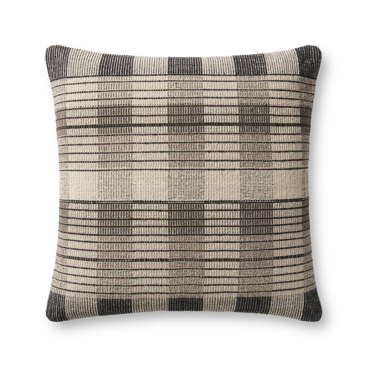 Amber Lewis X Loloi Pal0009 Ivory / Black 22" X 22" Pillow