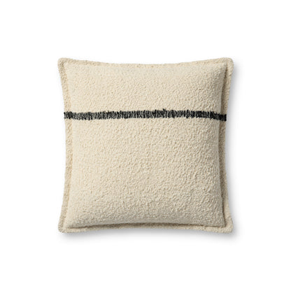 Brigette Romanek PBR0015 Natural / Charcoal 18'' x 18'' Cover Only Pillow