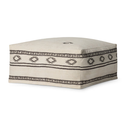 Loloi LPF0042 Ivory / Brown 36" x 36" x 17" Pouf