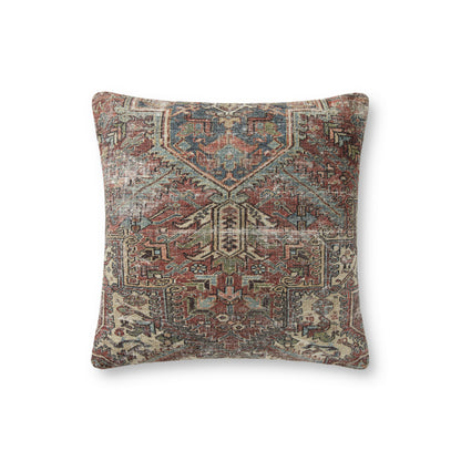 Amber Lewis X Loloi Pal0016 Rust / Multi 18" X 18" Pillow