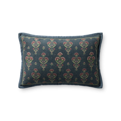 Chris Loves Julia x Loloi Marigold Blue / Multi 13'' x 21'' Pillow