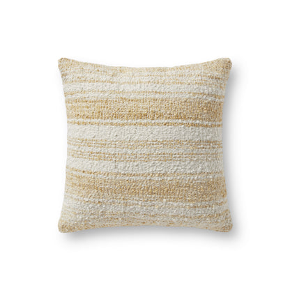 Chris Loves Julia x Loloi PCJ0001 Gold / Ivory 18" x 18" Pillow