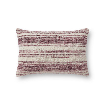 Chris Loves Julia x Loloi PCJ0002 Burgundy / Ivory 13" x 21" Pillow