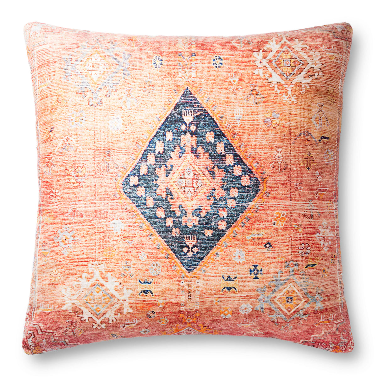 Loloi P0883 Coral / Multi 36 x 36 x 6 Floor Pillow