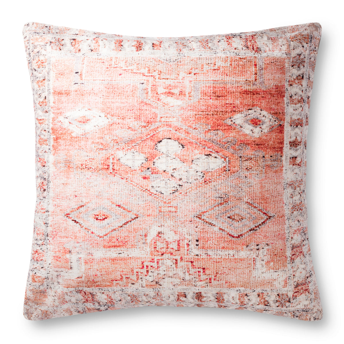 Loloi P0886 Coral / Multi 3' x 3' Pillow