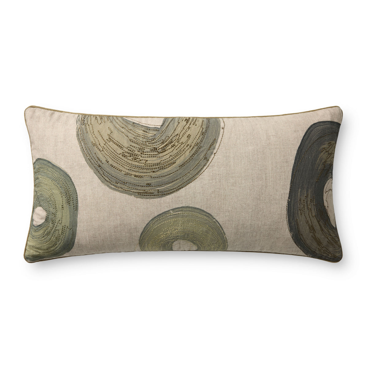 Brigette Romanek x Loloi Green / Multi 12'' x 27'' Cover Only Pillow