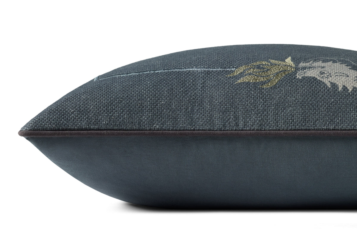 Brigette Romanek x Loloi Blue 18'' x 18'' Cover w/Poly Pillow