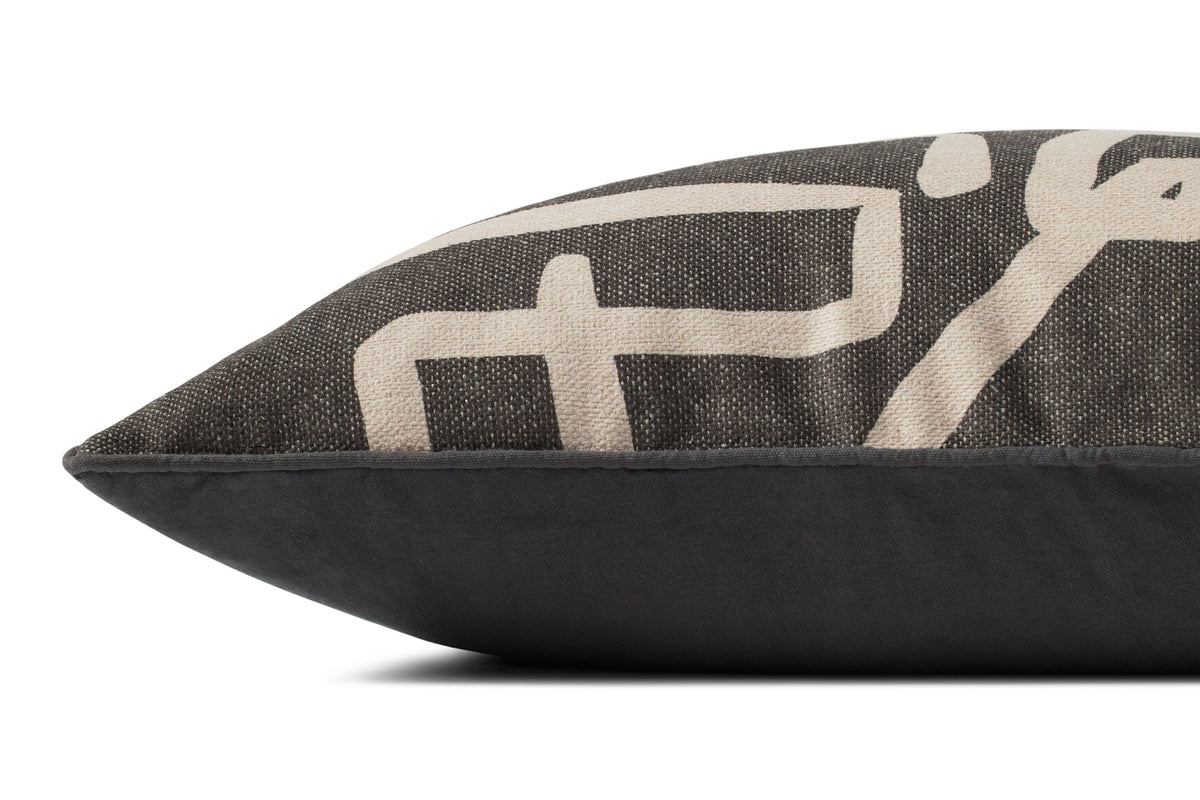 Brigette Romanek PBR0010 Charcoal / Natural 16'' x 26'' Cover Only Pillow
