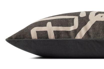 Brigette Romanek PBR0010 Charcoal / Natural 16'' x 26'' Cover Only Pillow