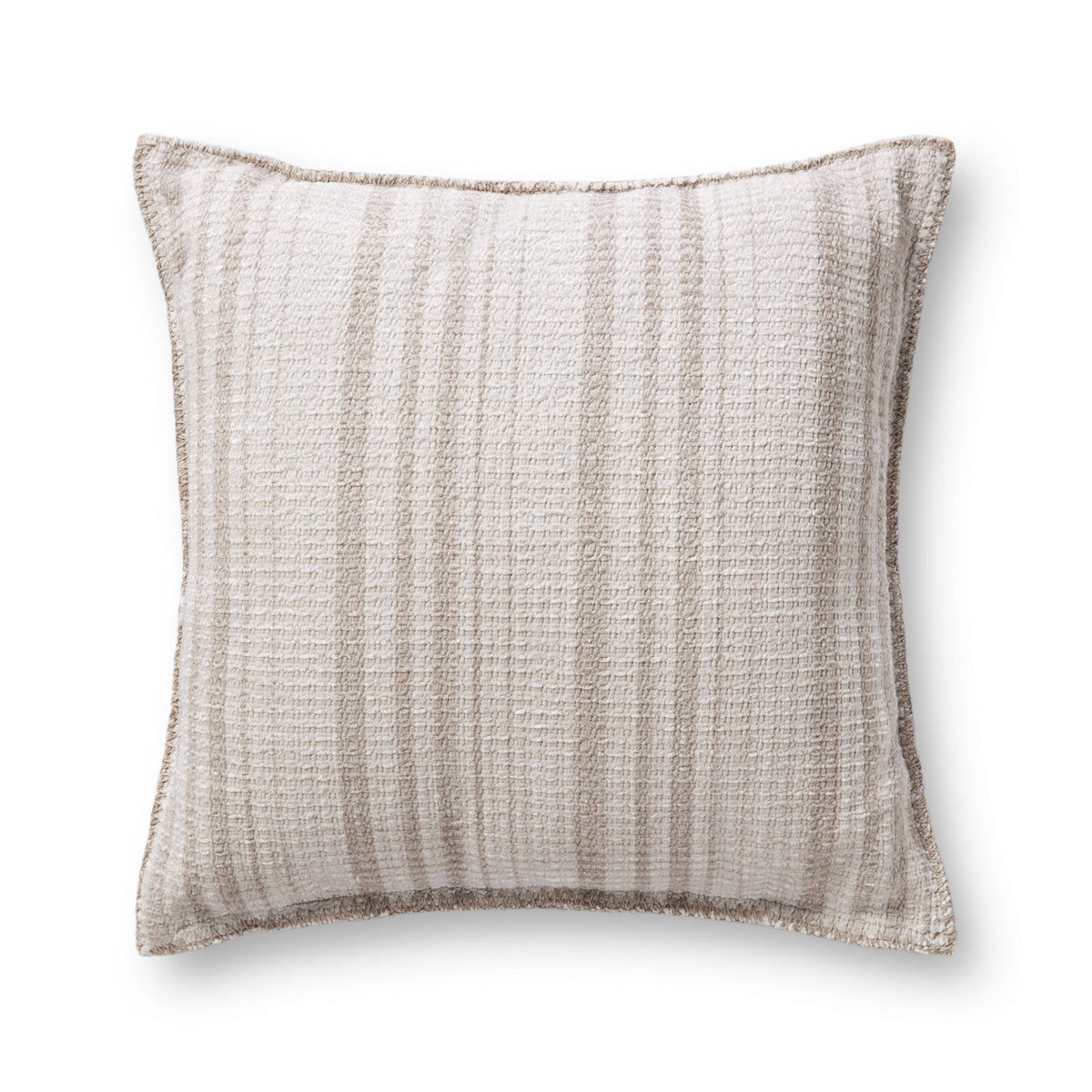 Chris Loves Julia x Loloi PCJ0004 Ivory / Beige 22" x 22" Pillow