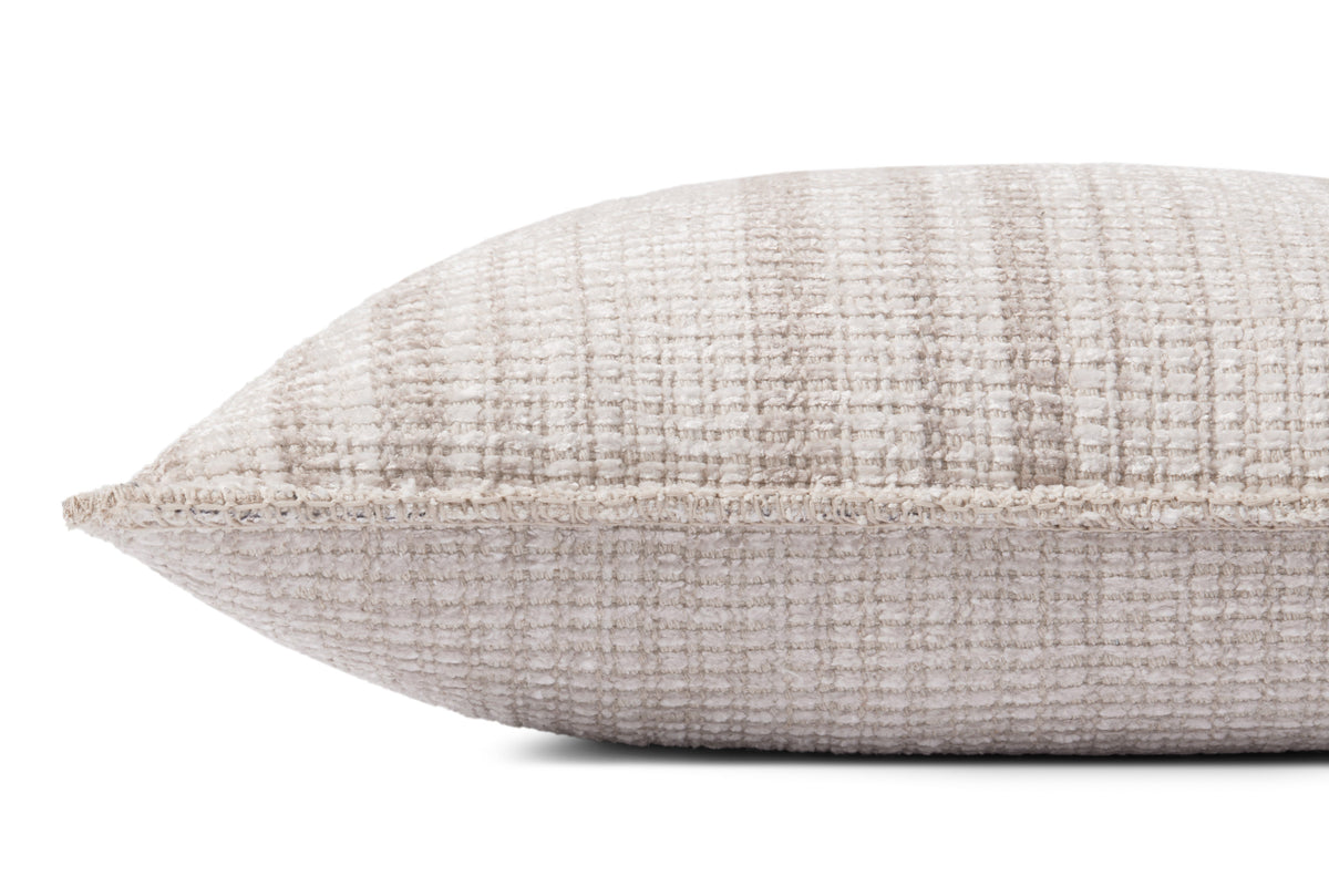 Chris Loves Julia x Loloi PCJ0004 Ivory / Beige 22" x 22" Pillow