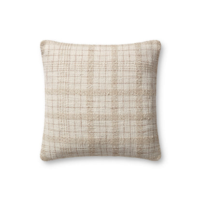 Chris Loves Julia x Loloi Fern Ivory / Beige 18'' x 18'' Pillow