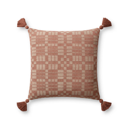 Chris Loves Julia x Loloi Ellery Clay 18'' x 18'' Pillow