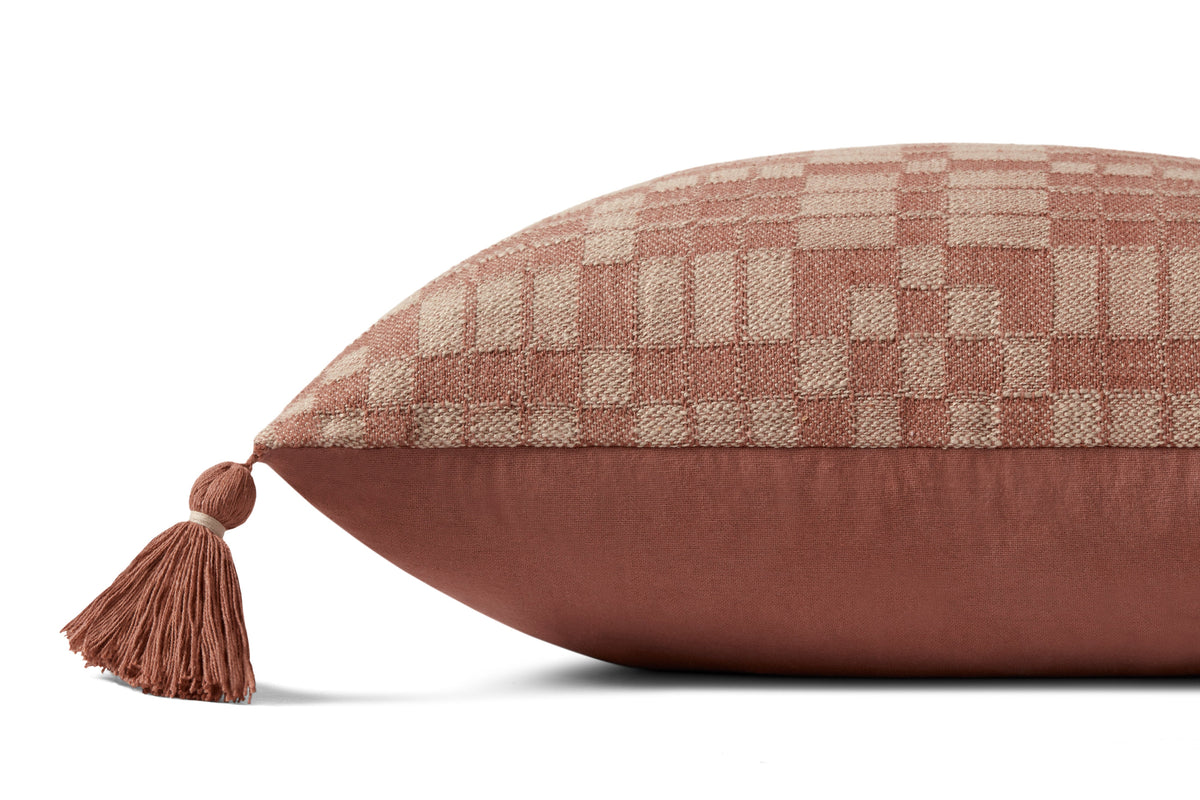 Chris Loves Julia x Loloi Ellery Clay 18'' x 18'' Pillow