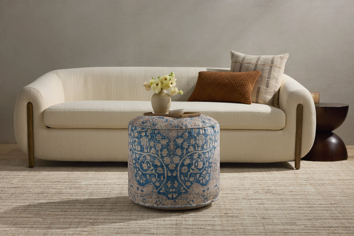Loloi LPF211 Blue / Tangerine 18x 18 x 20 Pouf