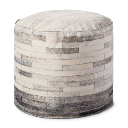 Ivory / Grey 20 x 20 x 20 Pouf