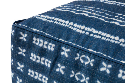 Indigo / Ivory 20 x 20 x 12 Pouf