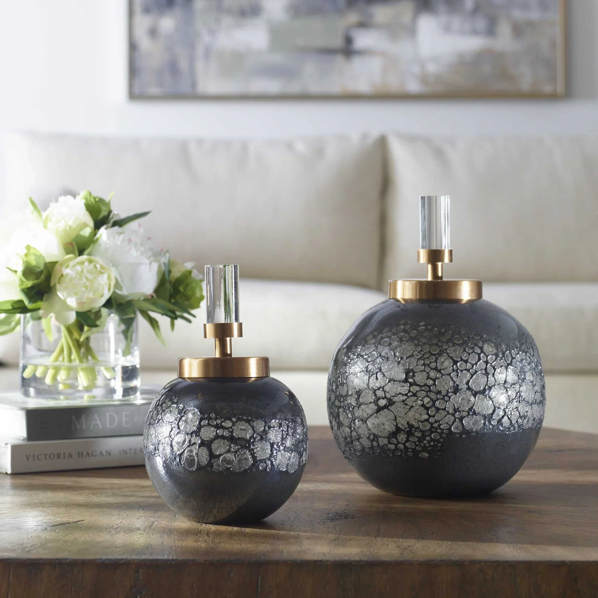 Art Glass Bottles Set/2