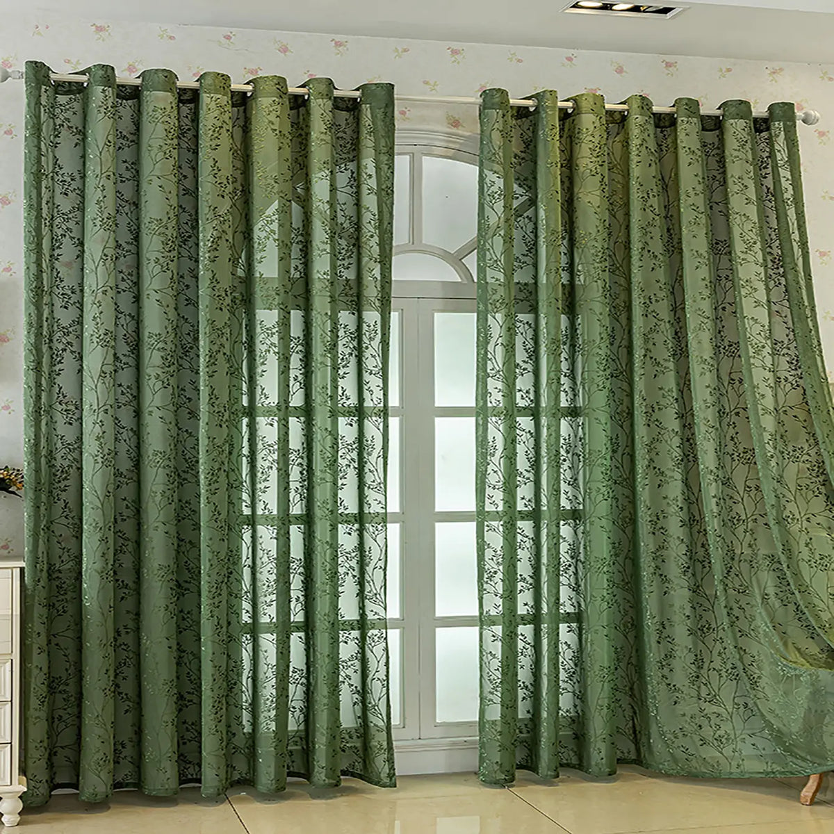 American Luxury Embroidered Vintage Window Curtains