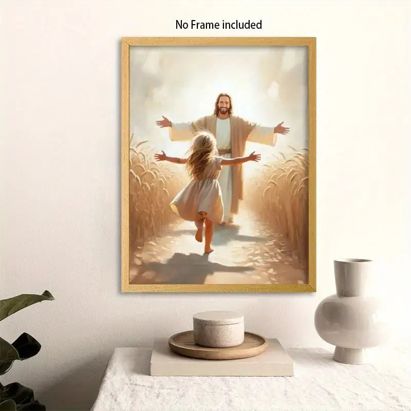 Jesus Walking on Water Canvas Poster - Unframed Wall Art for a Serene Room Aesthetic