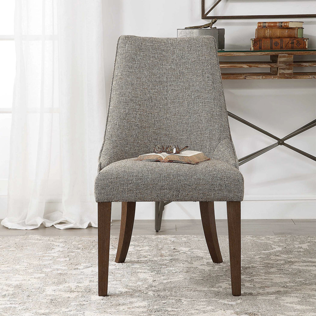 Earth Tone Armless Chair