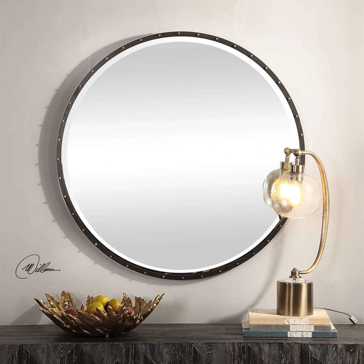 Industrial Round Mirror