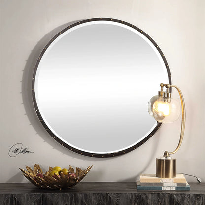 Industrial Round Mirror