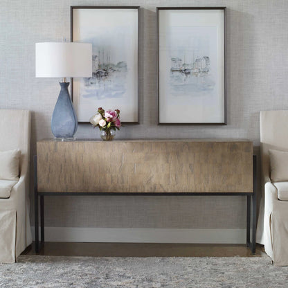 Layered Veneer Console Table