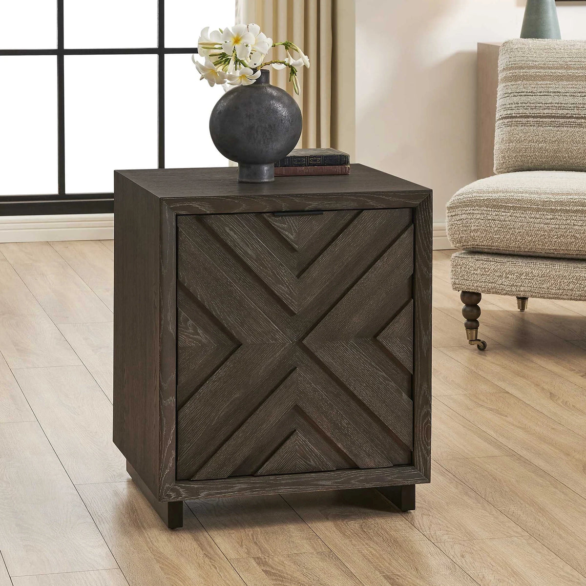 Dark Charcoal Oak Cabinet