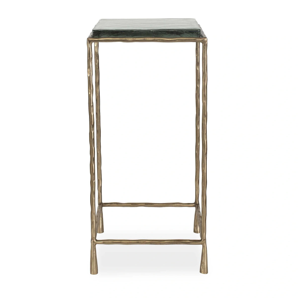 Antiqued Gold Hammered Accent Table