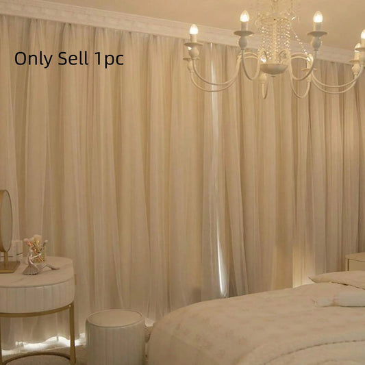 Solid Colour Double Layer Curtains | Light Filtering, Thermal Insulated | Wide Size Range 39" to 118"