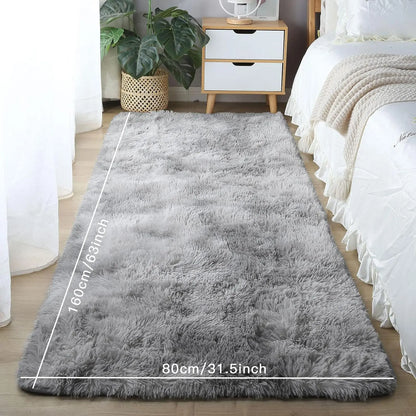Nordic Long Pile Soft Rug | Plush Bedside, Window Seat & Floor Runner | Grey, Black or Off-White in Four Sizes