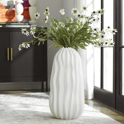 White Floor Vase