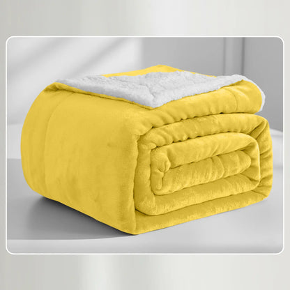 Soft Sherpa Fleece Throw Blankets - Dual-Layer Design with 230 GSM Fleece, 180 GSM Sherpa for Lightweight Warmth, Ideal for Relaxing Nights, Bed Layering; Available in Twin, Queen, King, Throw Sizes