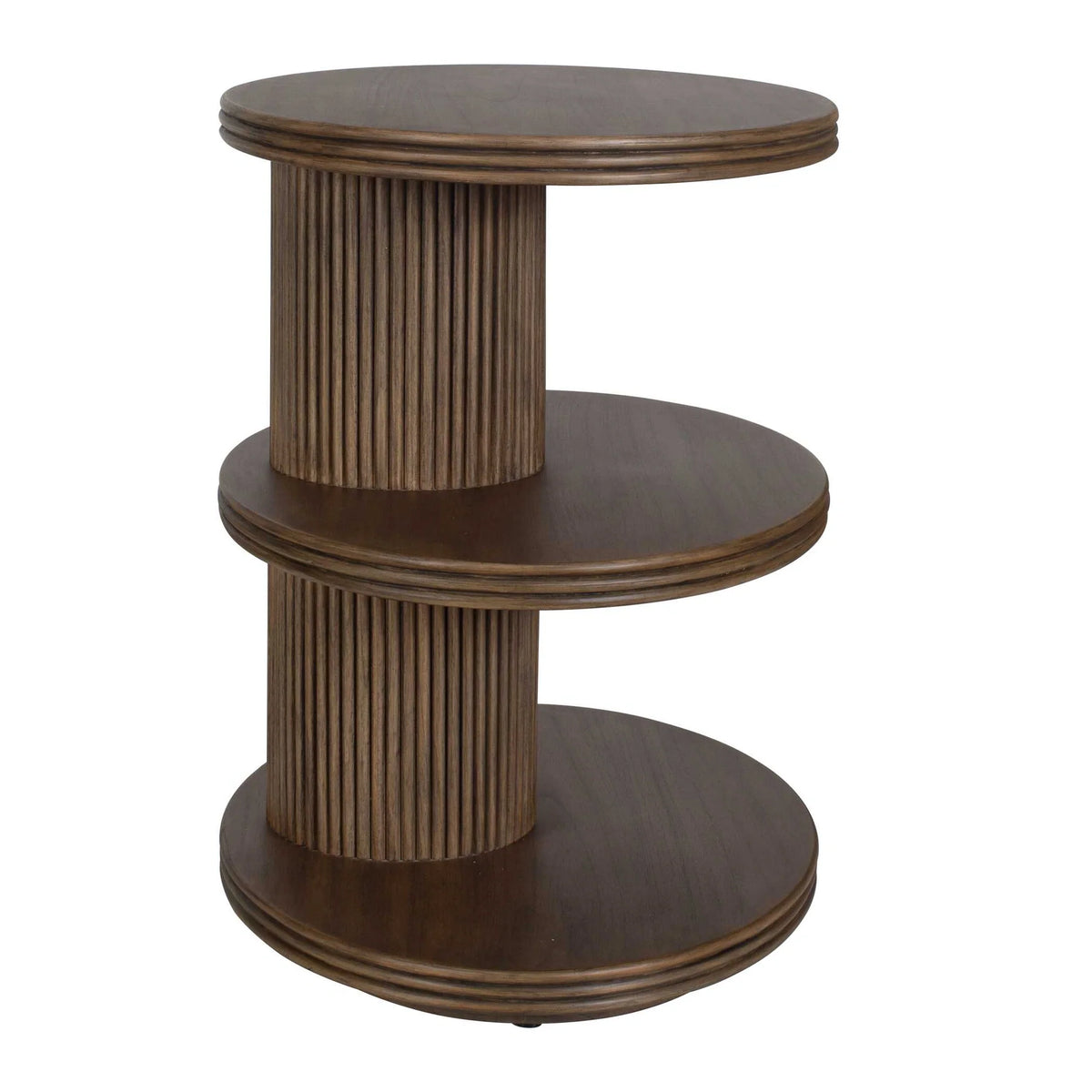 Tier Oval Walnut Side Table
