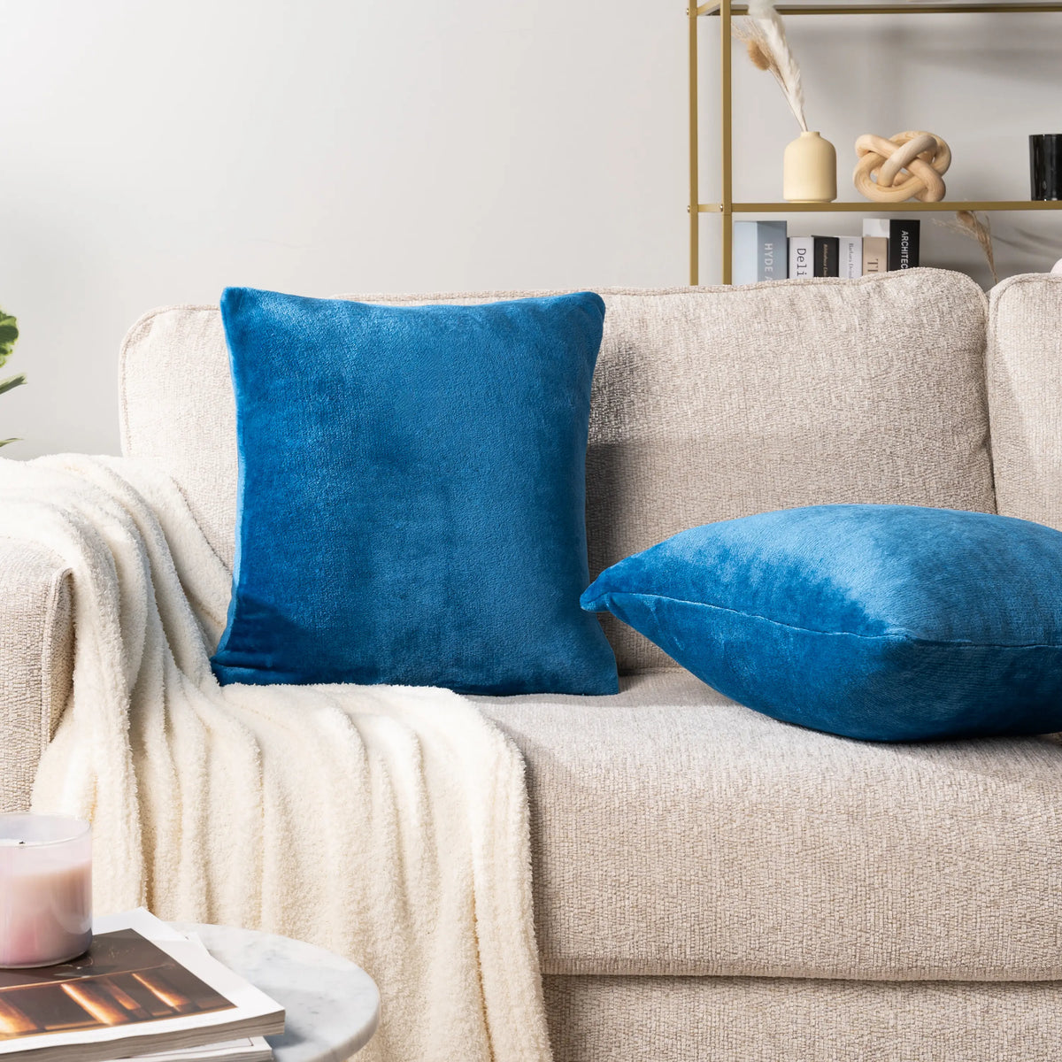Pavilia Decorative Throw Pillow Covers - Set of 2 Velvet Cases for a Boho Aesthetic in Your Bedroom or Living Room