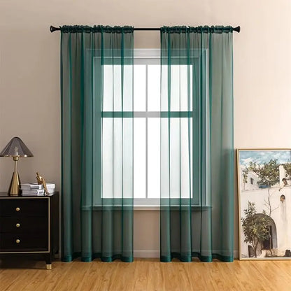 Sheer Curtains for Soft Light Filtering - 2 Rod Pocket Panels in Natural Style for Any Room
