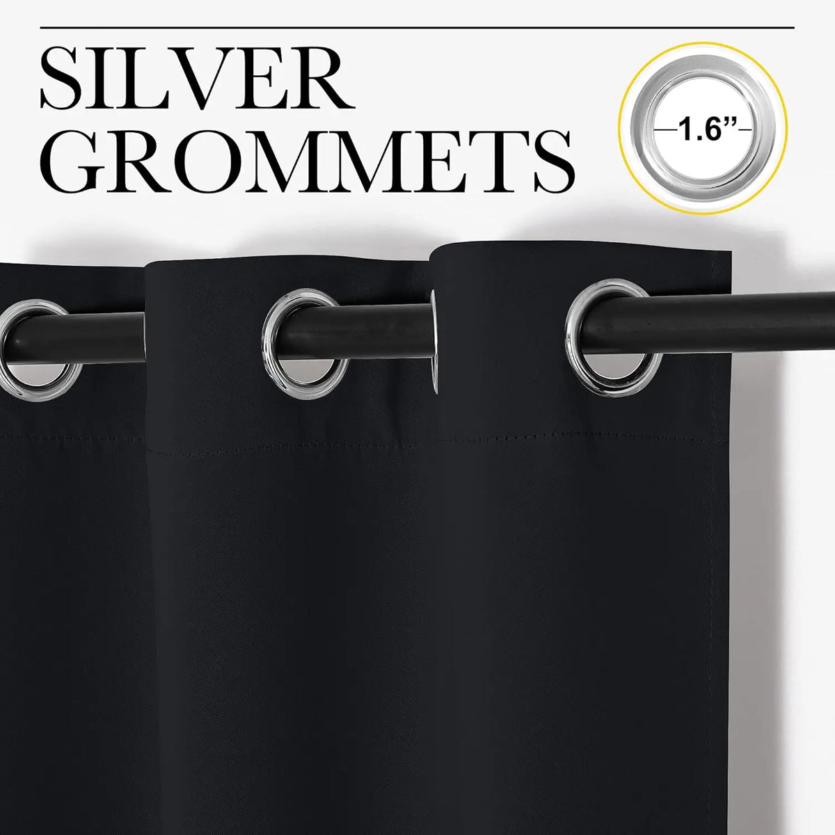 Room-Darkening Grommet Curtains | Thermal Insulated, Noise Reducing, Machine Washable | Wide Colour Range, Sizes 34" to 108"