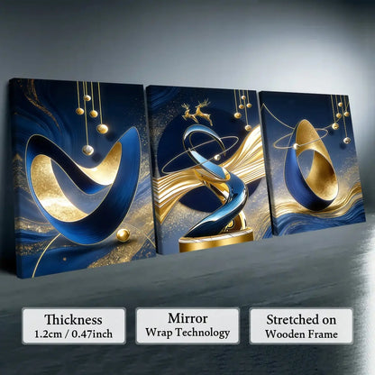 Elevate Your Space with Our 3-Piece Wooden-Frame Canvas Print Set – Stunning Geometric Pattern for Modern Home Decor!