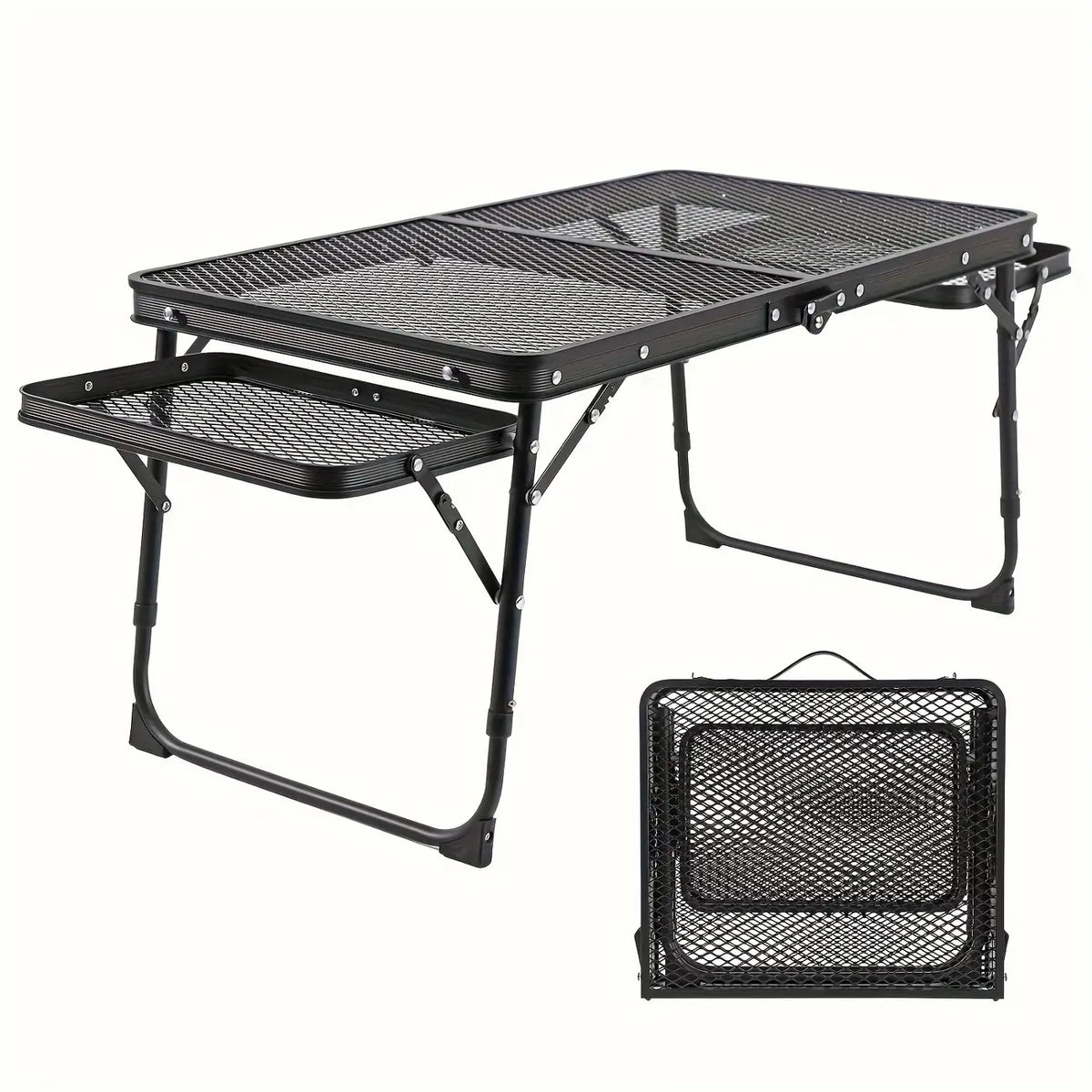 Miaoli Folding Mesh Table | Height-Adjustable, Single or Dual-Wing | Two Sizes