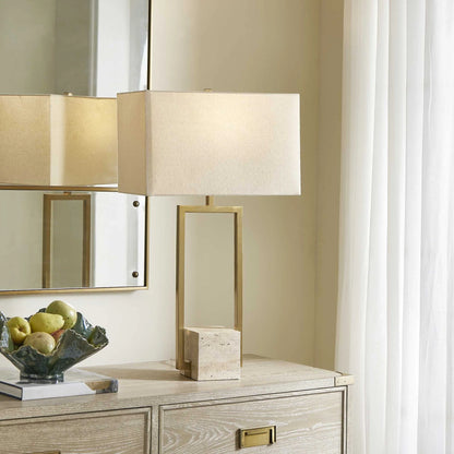 Modern Travertine Table Lamp