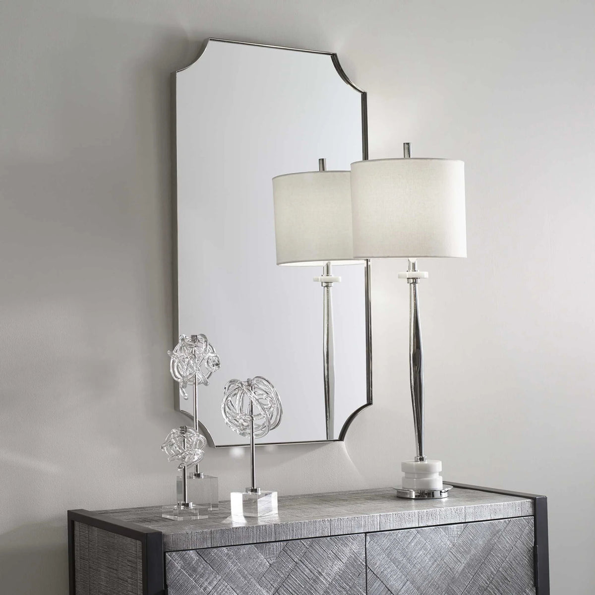 Scalloped Corner Mirror