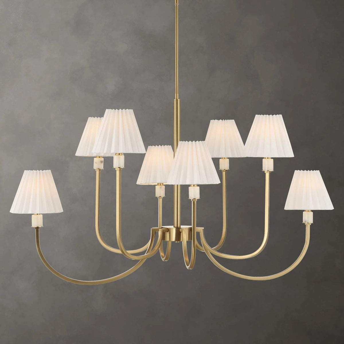 8-Light Brass Oval Chandelier