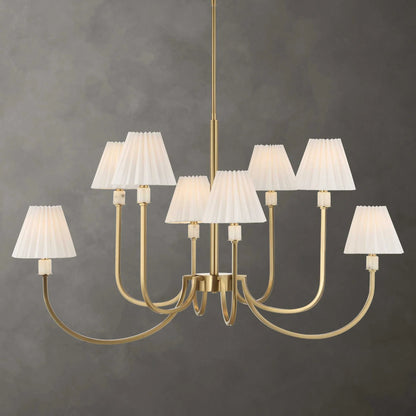 8-Light Brass Oval Chandelier