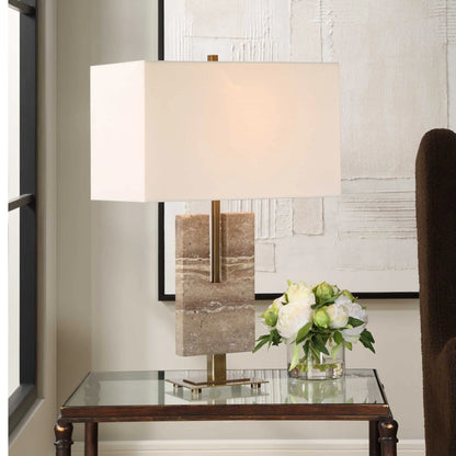 Travertine Table Lamp