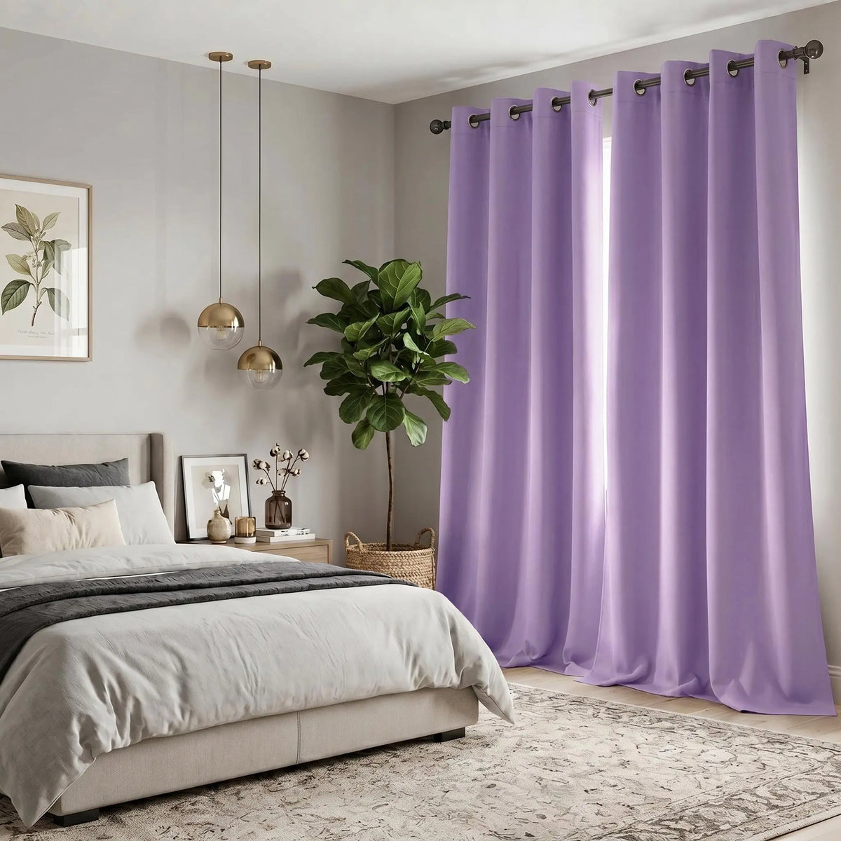 2-Panel 52"x84" Grommet Blackout Curtains - Thermal Insulated, Noise Reducing Drapes for Comfort in Your Bedroom or Living Room