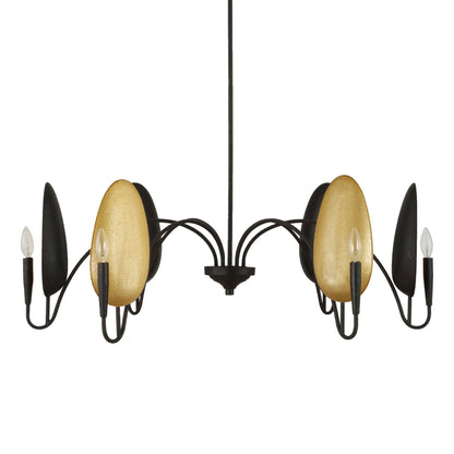 6 Light Matte Black Chandelier