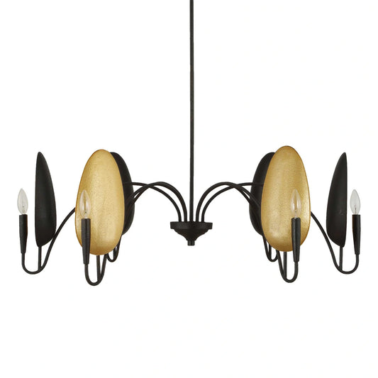 6 Light Matte Black Chandelier